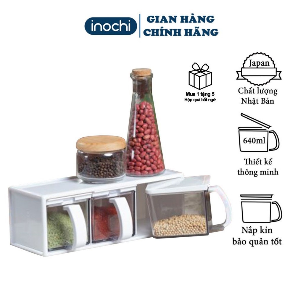 Bộ gia vị nhà bếp, hộp đựng gia vị Yoko INOCHI tiêu chuẩn Nhật Bản - Happy Life 4U