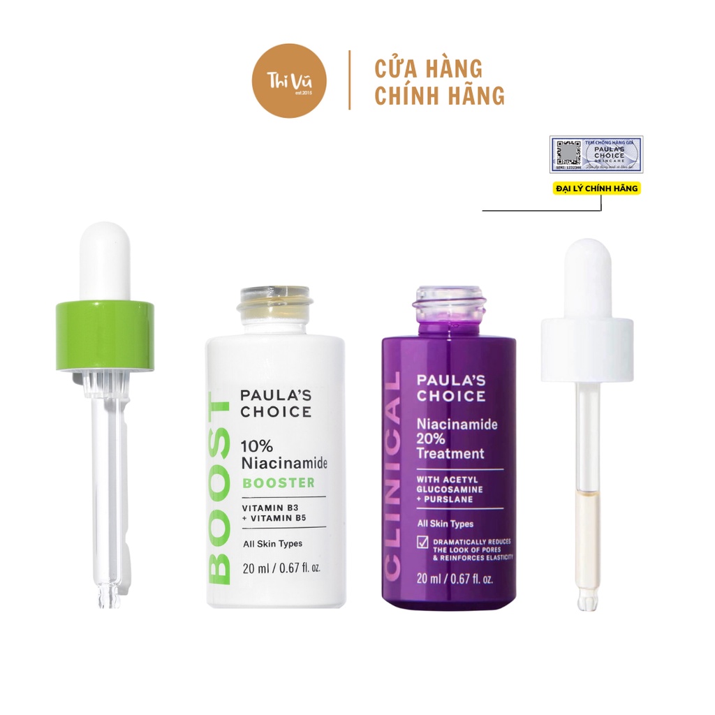 Tinh chất se khít lỗ chân lông làm sáng da Paula’s Choice 10% 20% Niacinamide Booster 20ml