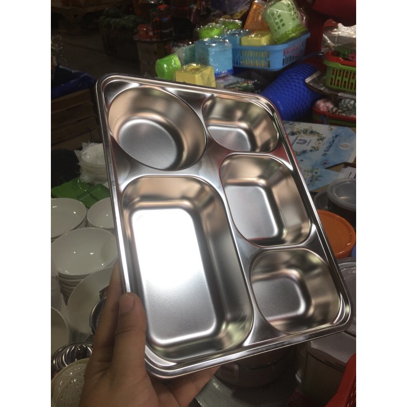 khay cơm inox 5 ngăn sâu lồng