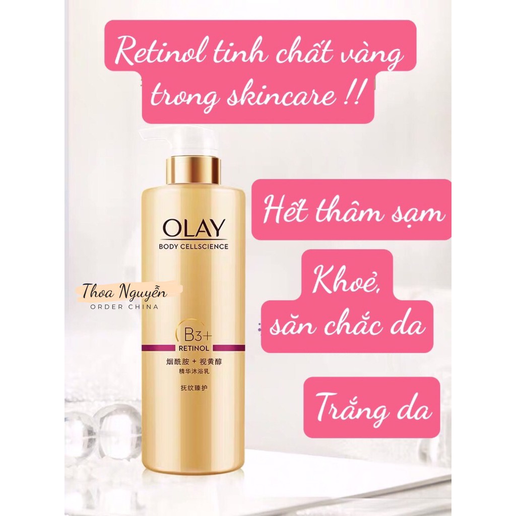 Sữa tắm Olay Retinol trắng da 500ml