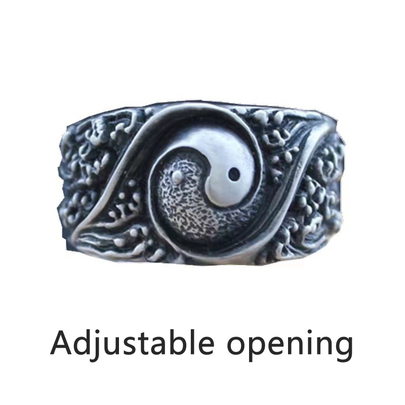 King Ba Gua Yin Yang Nhẫn Bản Rộng Biểu Tượng Cân Bằng Chi Cho Nữ