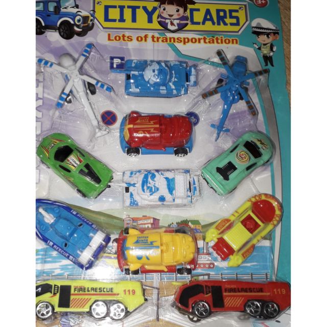 Sét 12 xe tàu máy bay City bằng nhựa chạy bánh đà