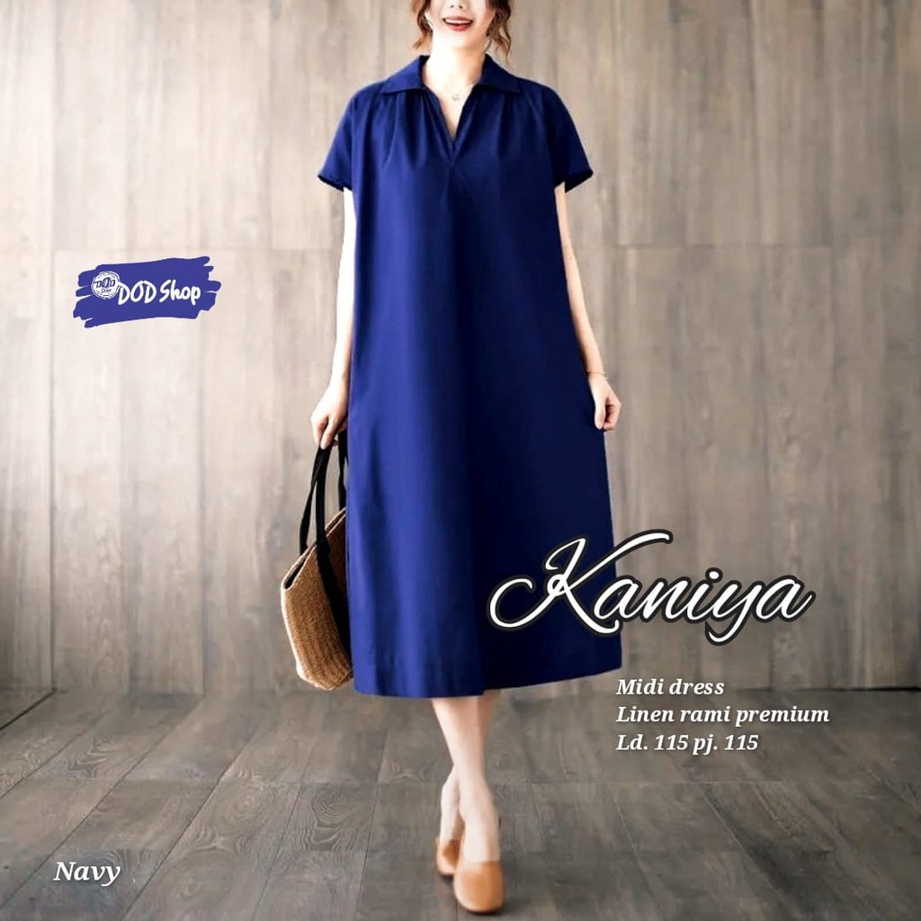Kaniya Đầm midi Dáng Dài Màu Trơn size Lớn 115 xxxl Thời Trang Thanh Lịch Chính Hãng Cho Nữ Tuổi Teen / Bé Gái