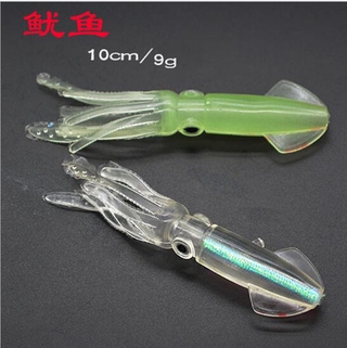 Mồi câu cá giả hình con mực mềm 10cm/9g