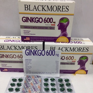 Blackmores Ginkgo 600 Giúp hoạt huyết dưỡng não, bền thành mạch hộp 100 viên