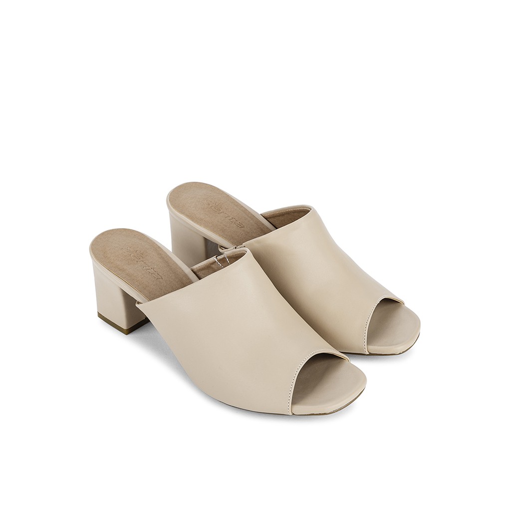 Guốc mule gót vuông trơn Senta SB1027