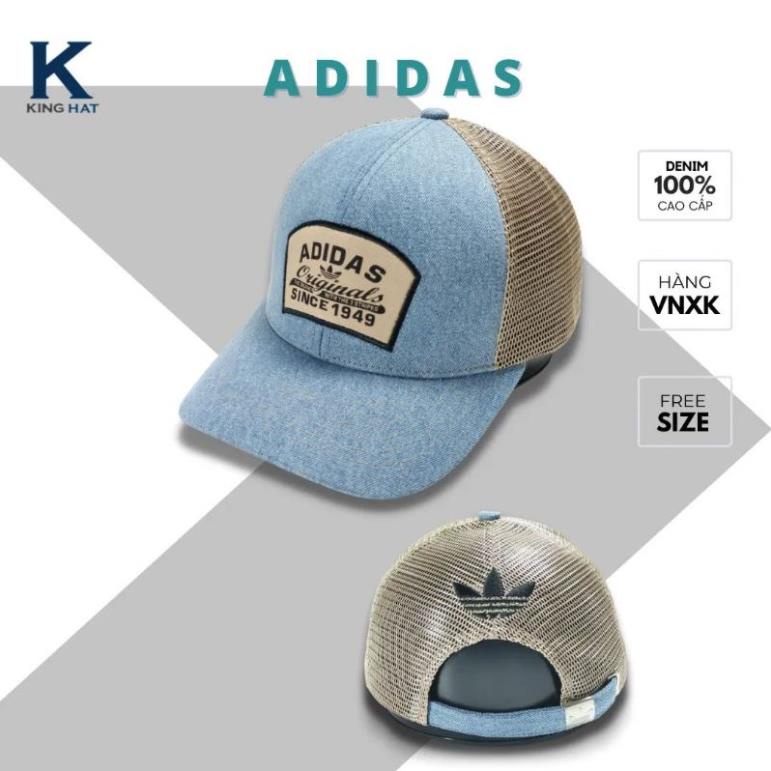 NÓN LƯỠI TRAI LOGO ADIDAS CHẤT JEAN nổi bật, phối lưới thoáng mát