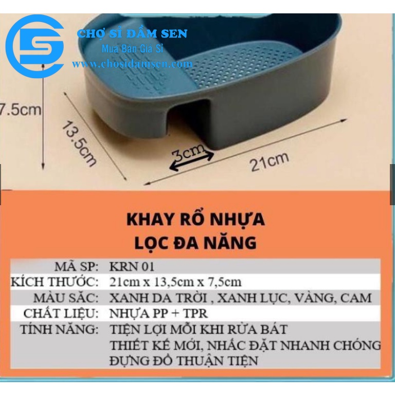 Khay lọc rác gác bồn rửa chén bát, giỏ đựng đồ đa năng G264-KhayLocRac