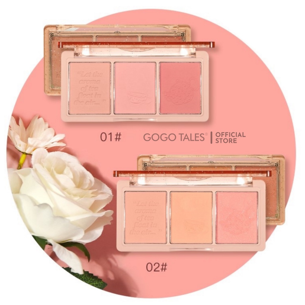 Phấn má hồng Hold Live 3 màu kiềm dầu chống thấm nước lâu trôi Secret Garden Blush HL461
