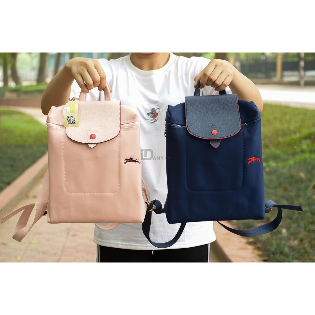 Balo thời trang nữ, ba lô longchamp hồng, phong cách công sở nữ đẹp