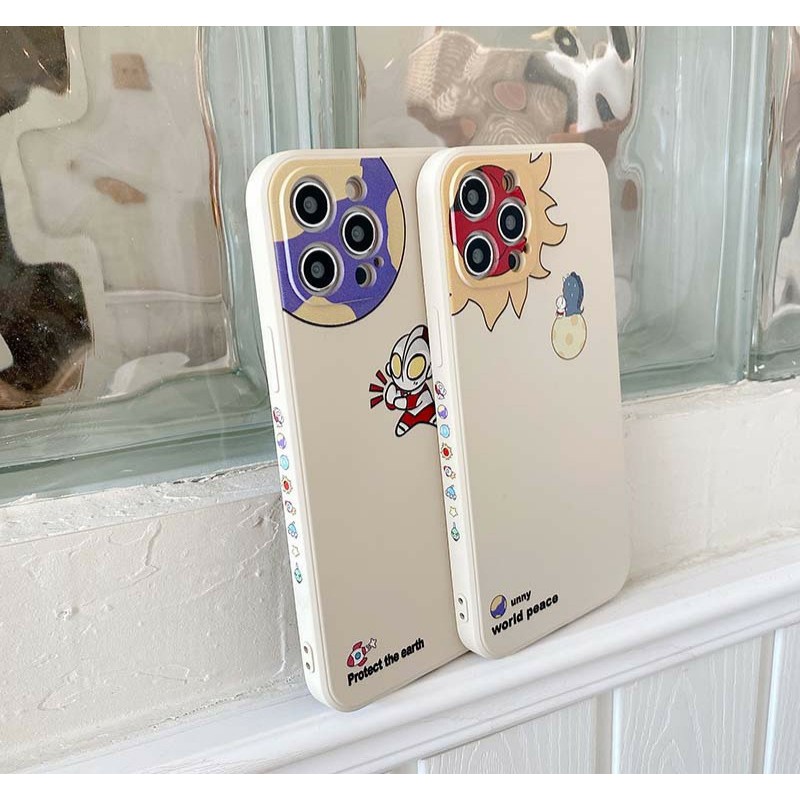 Ốp Iphone 7 8 6plus 6splus 6s 6 Cute Giải cứu trái đất in 3D 4 góc silicon bảo vệ camera