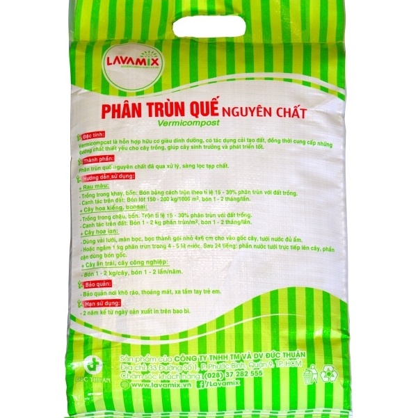 Trùn Quế Phân Hữu Cơ Tiện Lợi, Không Mùi Hôi - Phân Tự Nhiên túi 2kg