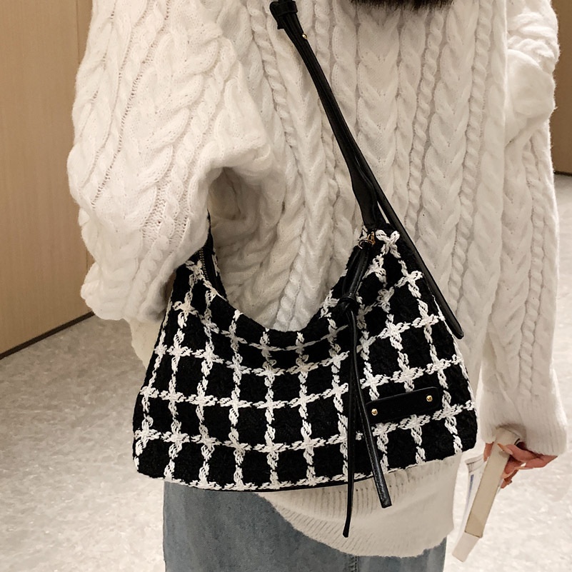 Túi Đeo JASMIN NOIR Chéo Vai Bằng Len Thời Trang Đơn Giản Dễ Thương Cho Nữ