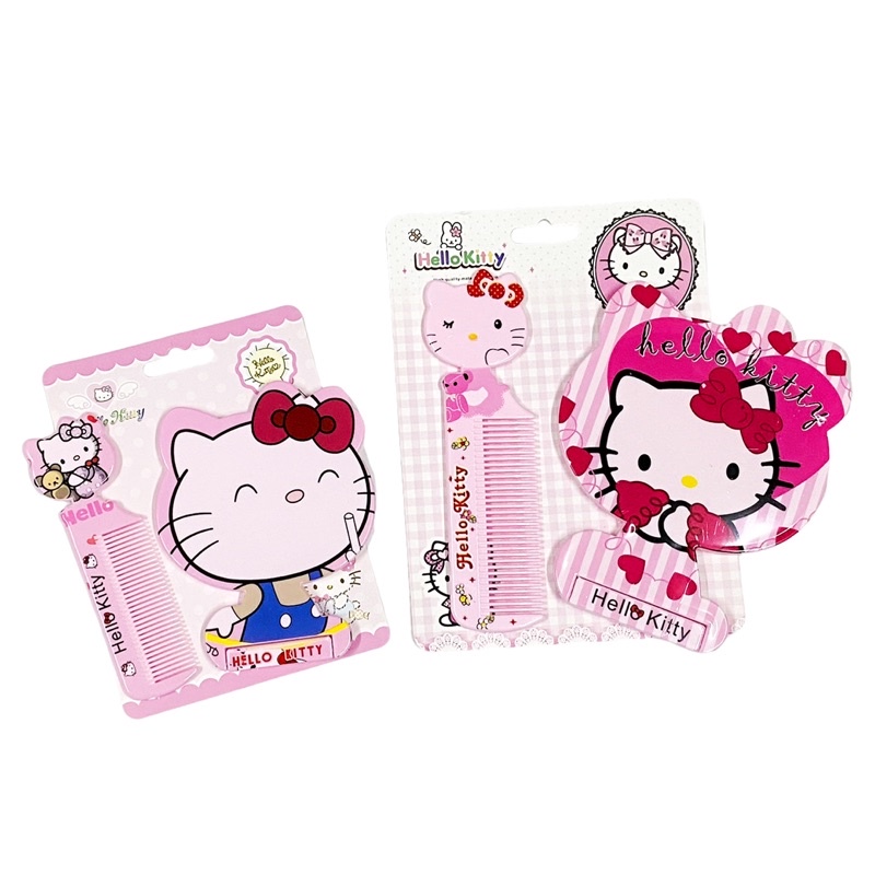 Gương trang điểm mini bỏ túi có lược Hello Kitty