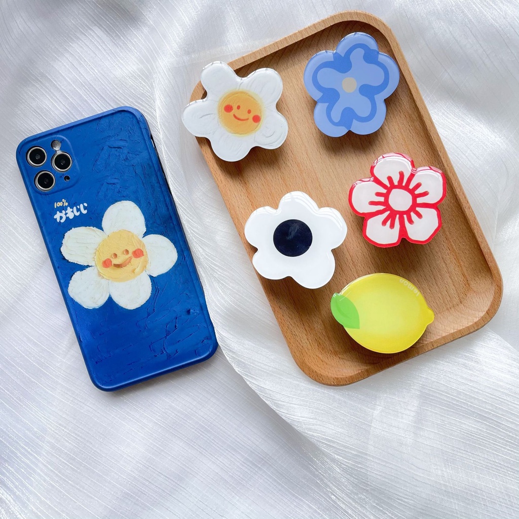 Giá đỡ kiểu túi khí hình hoa dễ thương thích hợp cho Samsung Iphone Oppo Vivo Huawei