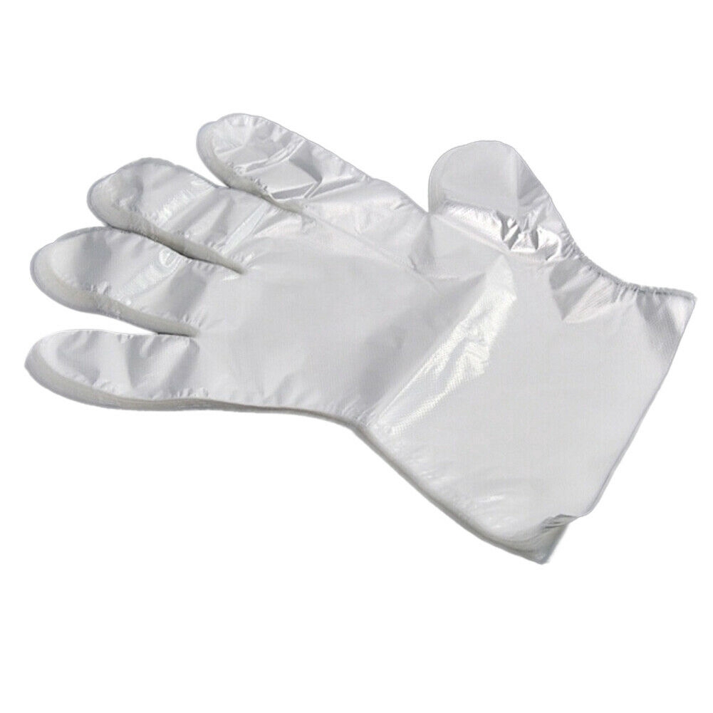 Set 100 găng tay nhựa trong suốt dùng một lần an toàn cho thực phẩm và dịch vụ
