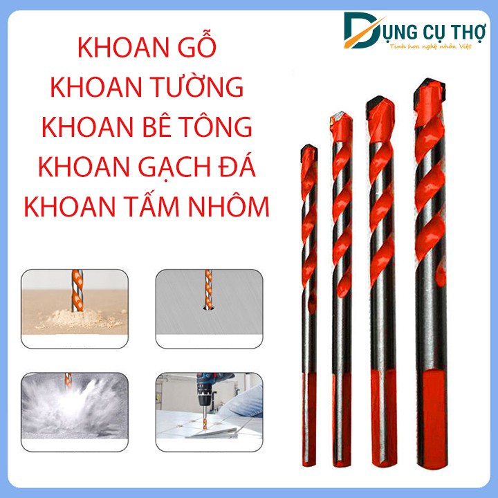 Bộ 5 mũi khoan đa năng khoan mọi vật liệu đều được