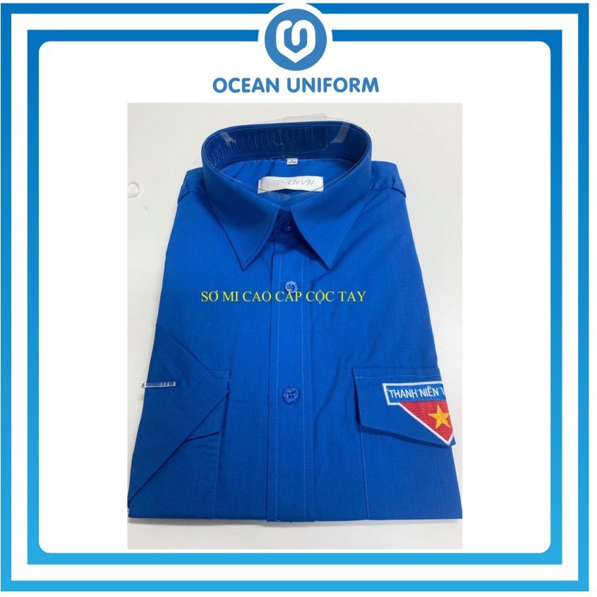 Áo sơ mi đoàn thanh niên nam nữ cao cấp ngắn tay Ocean Uniform vải hàn quốc, form dáng đẹp