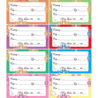 30 nhãn vở bóc dính ( 1 xấp 6 cái ) x 5 sấp