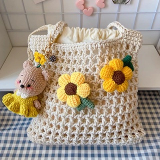 Túi len handmade kèm móc khoá