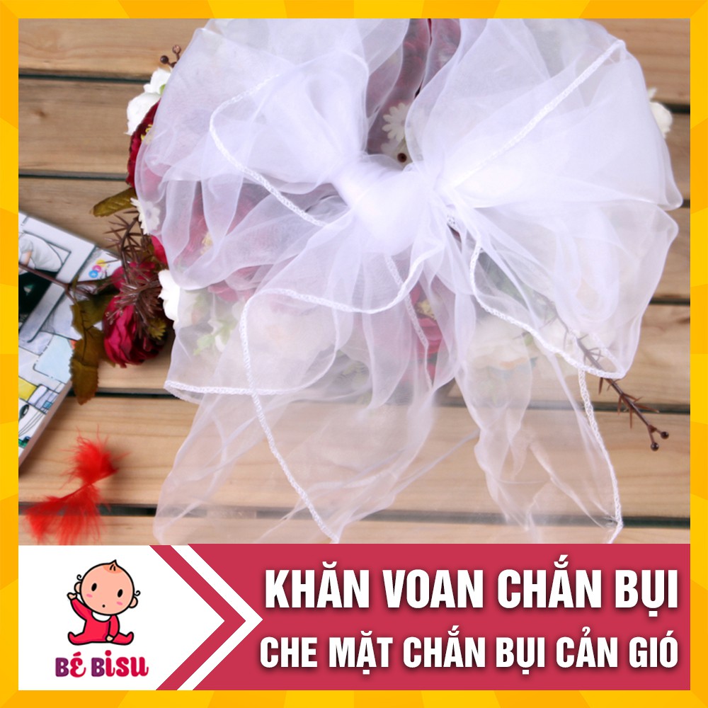 Khăn voan (Khăn bông bay) che mặt chắn bụi, cản gió cho bé