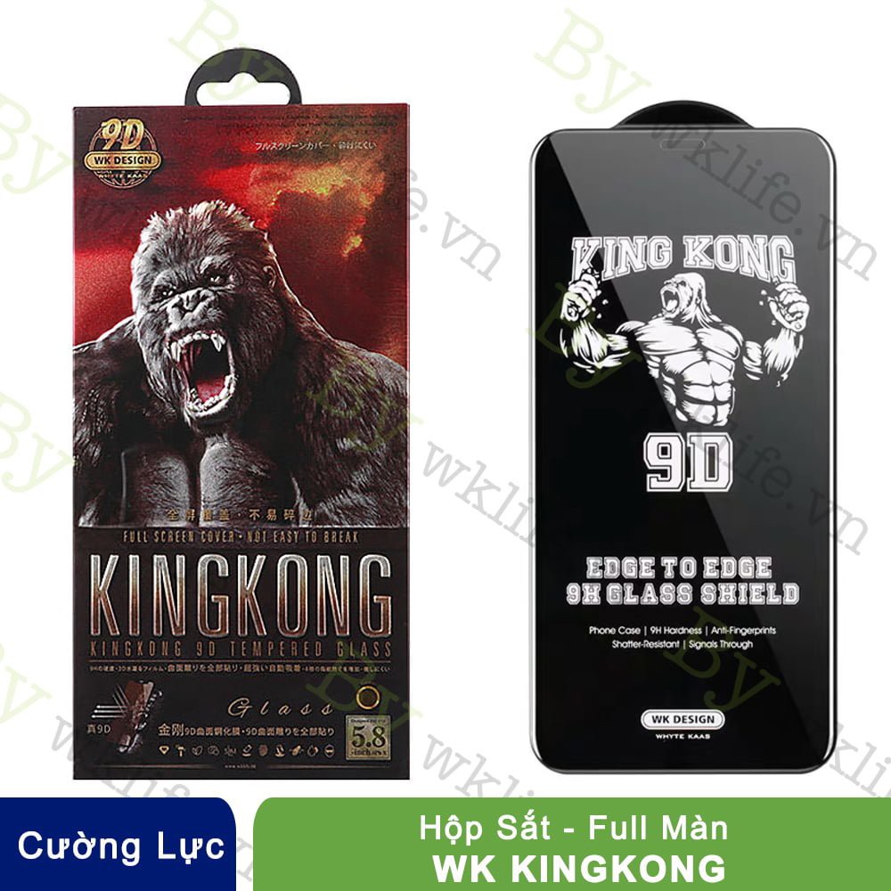 [ĐÃ CÓ iP-12] Kính cường lực KingKong 9D Full 100% viền - chính hãng FULLBOX 100% - Video thực tế