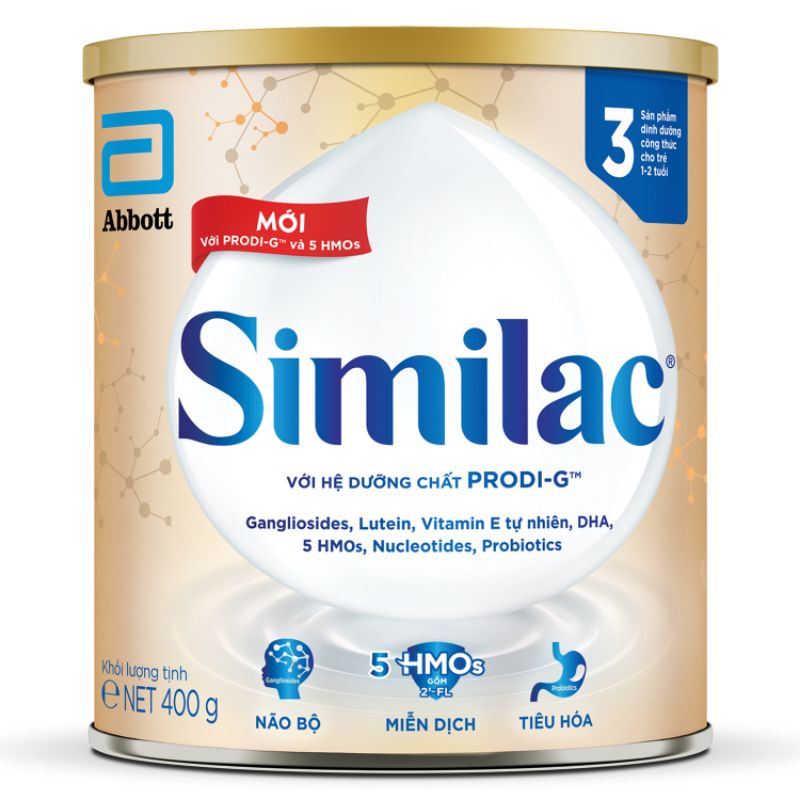 Combo 5 lon Similac đột phá dinh dưỡng 5G - Similac 3 cho trẻ 1 - 2 tuổi 400g