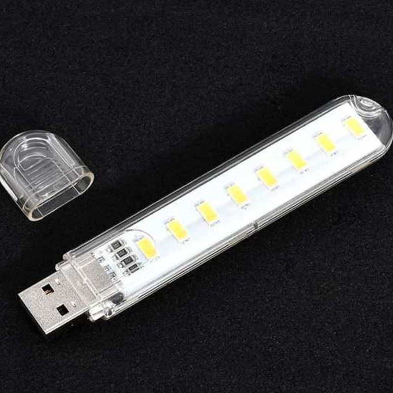 Led usb 8 bóng led siêu sáng vỏ nhôm dùng để cắm trại đọc sách vv