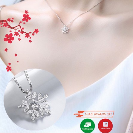 Dây chuyền bạc Ý hình Bông Tuyết Trắng  -Trang Sức ANTA Jewlry dành cho nữ