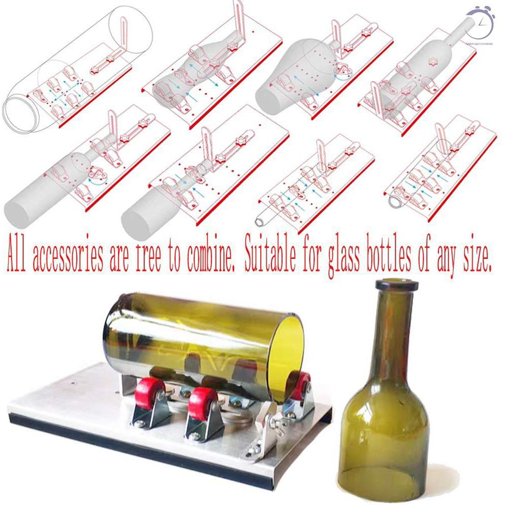 Máy cắt chai thủy tinh DIY có thể điều chỉnh kích thước Máy cắt chai thủy tinh bằng kim loại để chế tạo chai rượu vang Dụng cụ cắt đồ trang trí gia đình♠