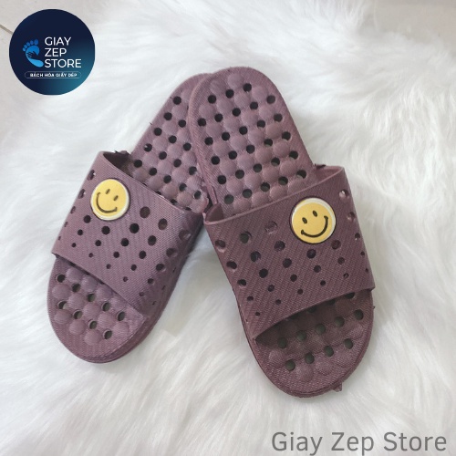 [Dép giá rẻ] Dép đi trong nhà, nhà tắm, công sở, Dép lỗ mặt cười nam nữ size 39-43