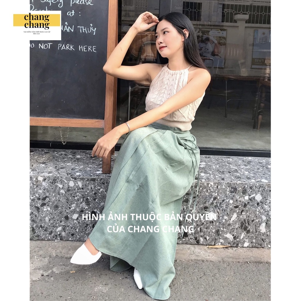 Váy Chống Nắng Cao Cấp Lưng Thun Cài Nút Cột Nơ Xinh Trẻ Trung | Chang Chang