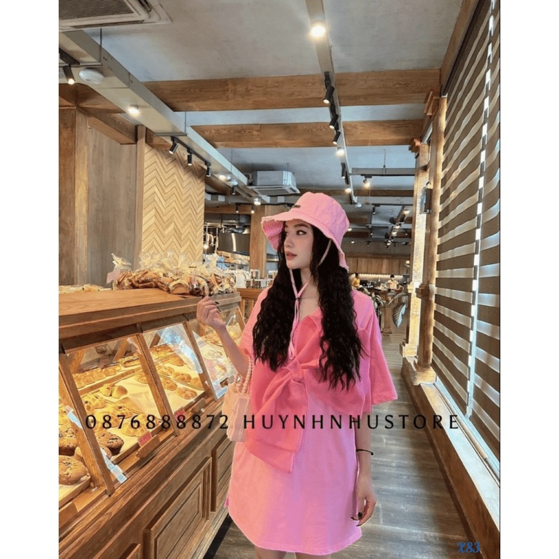 (Mẫu Mới) ĐẦM COTTON ĐƯỢC ĐÍNH NỞ PHÍA TRƯỚC NGỰC SIÊU CUTE UP hhp