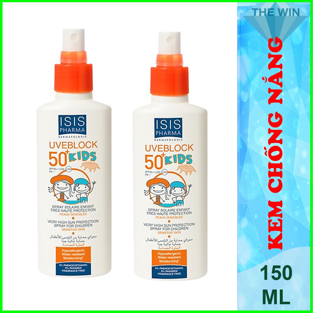 [Bb126]Kem Chống Nắng Dành Trẻ Em Isis Pharma Uveblock 50+ Kids - ISIS Pharma 150ml Chính Hãng