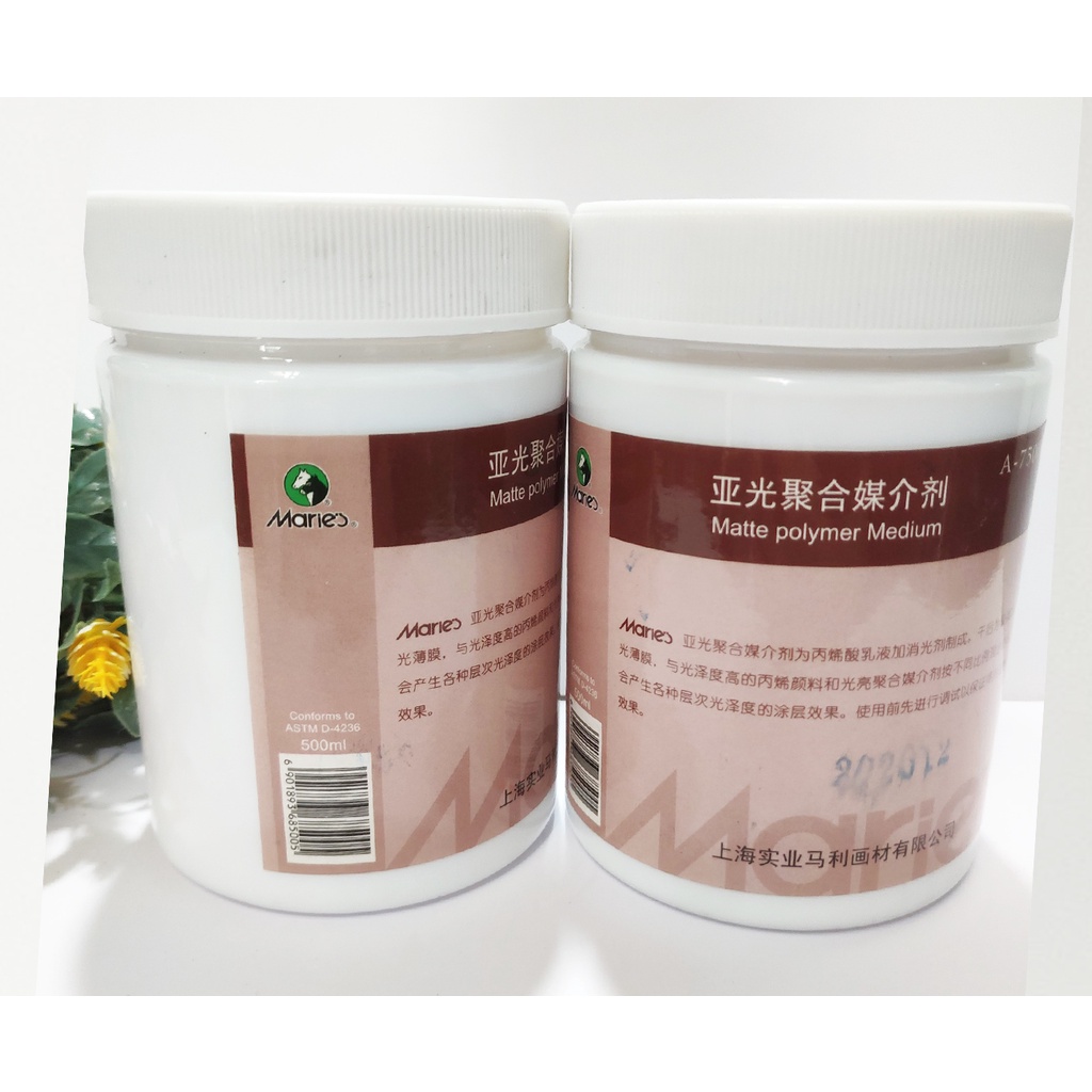 PHỦ MỜ BẢO VỆ TRANH ACRYLIC -  MATTE POLYMER MEDIUM MARIE'S 500ML