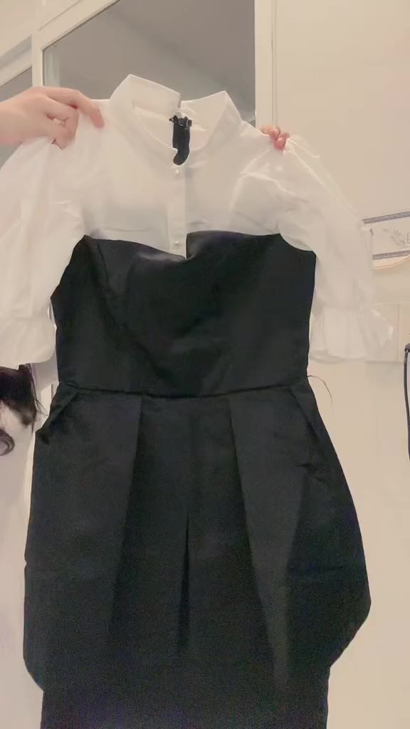 Đầm Kiểu Dáng Peplum 2 Tầng Phối Cổ Trắng Tay Bồng KC1454 | BigBuy360 - bigbuy360.vn