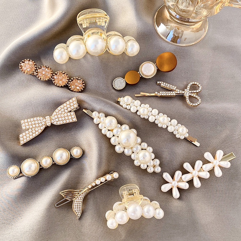 Kẹp Tóc Nữ Đính Ngọc Trai Kiểu Dáng Tinh Tế Phong Cách Hàn Quốc