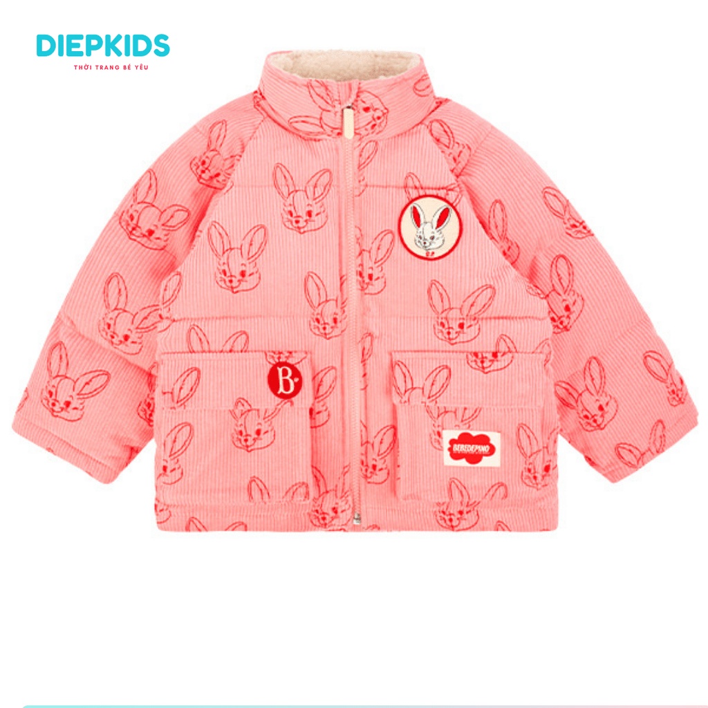 Áo khoác cho bé gái Bebe De Pino áo khoác nhung tăm xuất Hàn cho bé 4-7 tuổi-DA2311