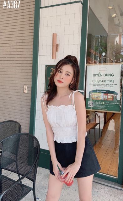 ♥️ÁO DÂY ỐNG CỘT NƠ VAI CỌNG BÚN♥️