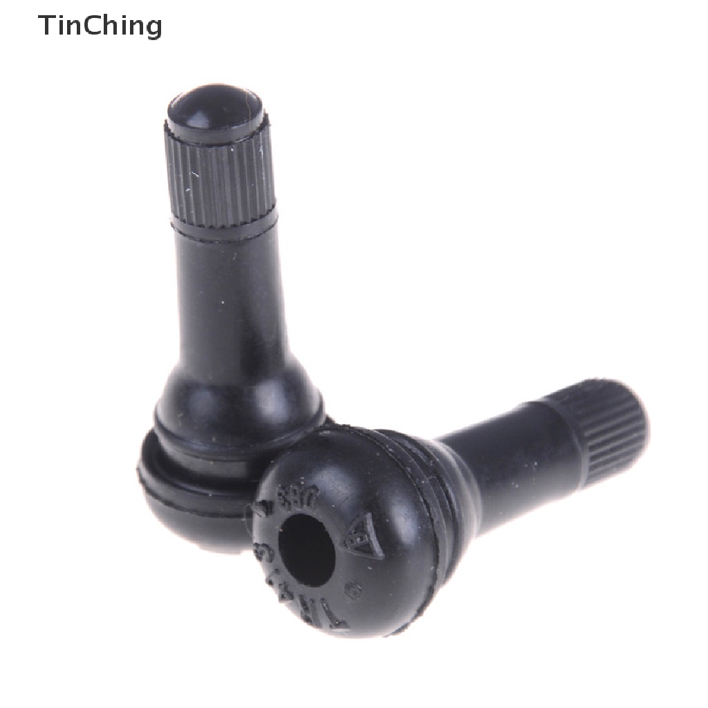 Set 4 Van Lốp Xe Hơi TR413 Bằng Cao Su Ngắn Màu Đen Có Nắp