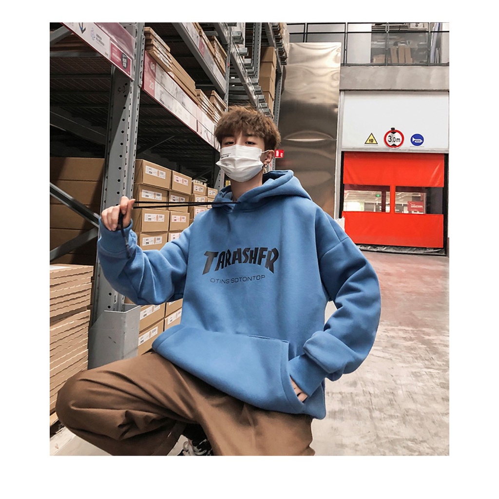 Áo Hoodie Mũ Trùm Đầu Nỉ Bông Bản Lớn Ulzzang TARASNFR Phong Cách Trẻ Trung