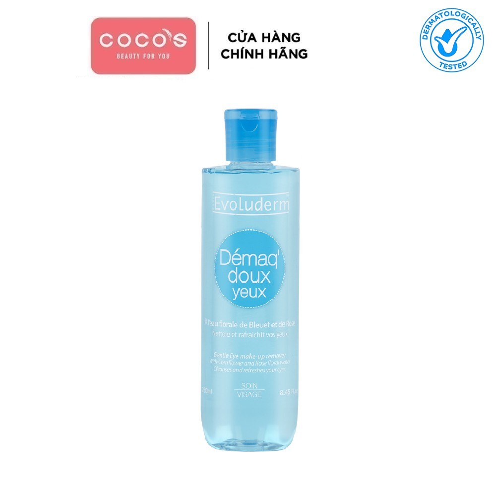 [Mã COSCOCOT3 -8% đơn 250K] Nước tẩy trang Evoluderm dành cho mắt và môi tinh chất Cornflower và Rose Floral Water 250ml