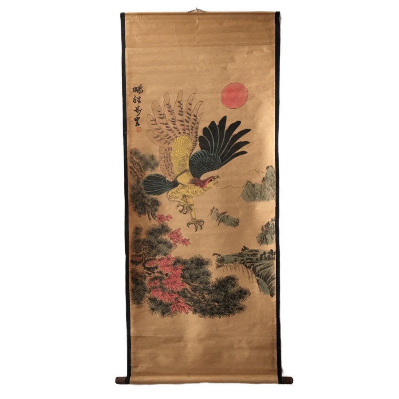 Bộ sưu tập số 2 tranh giả cổ chất liệu giấy xuyến chỉ viền bo lụa size lớn 155 x 74cm