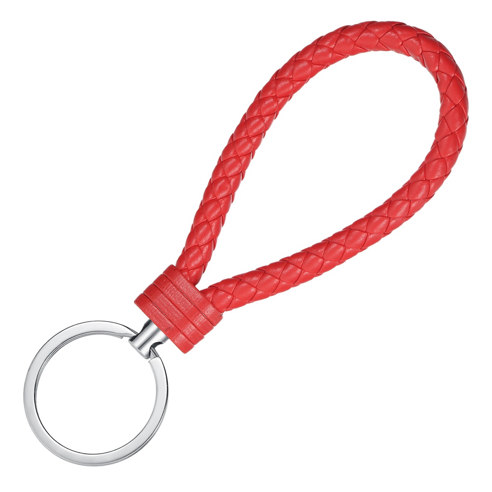 Móc Khóa Da PU Bện Dây Sáng Tạo Thời Trang Nam Nữ