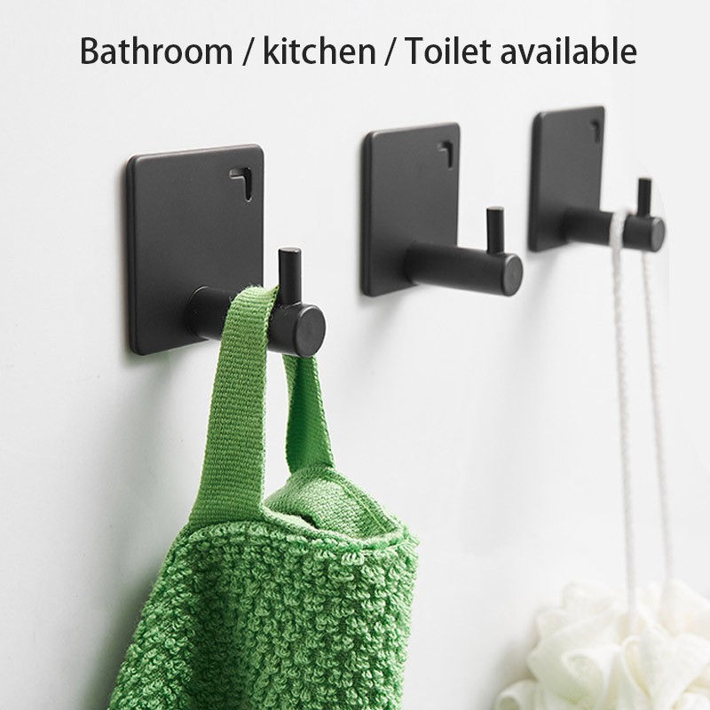 Móc Treo Quần Áo Bằng Nhôm Gắn Tường Tiết Kiệm Không Gian Màu Đen Tiện Dụng Cho Nhà Bếp / Phòng Tắm JP5