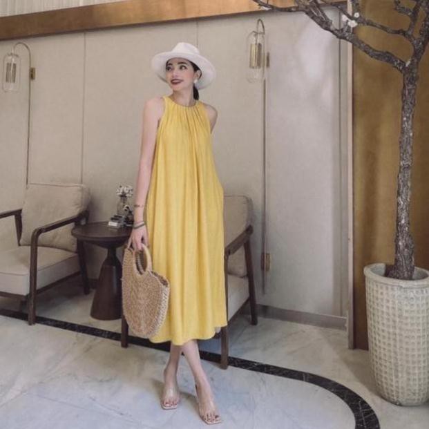 Váy đũi yếm _Đầm Suông- Maxy đũi chất đũi lụa hàng đổ shop