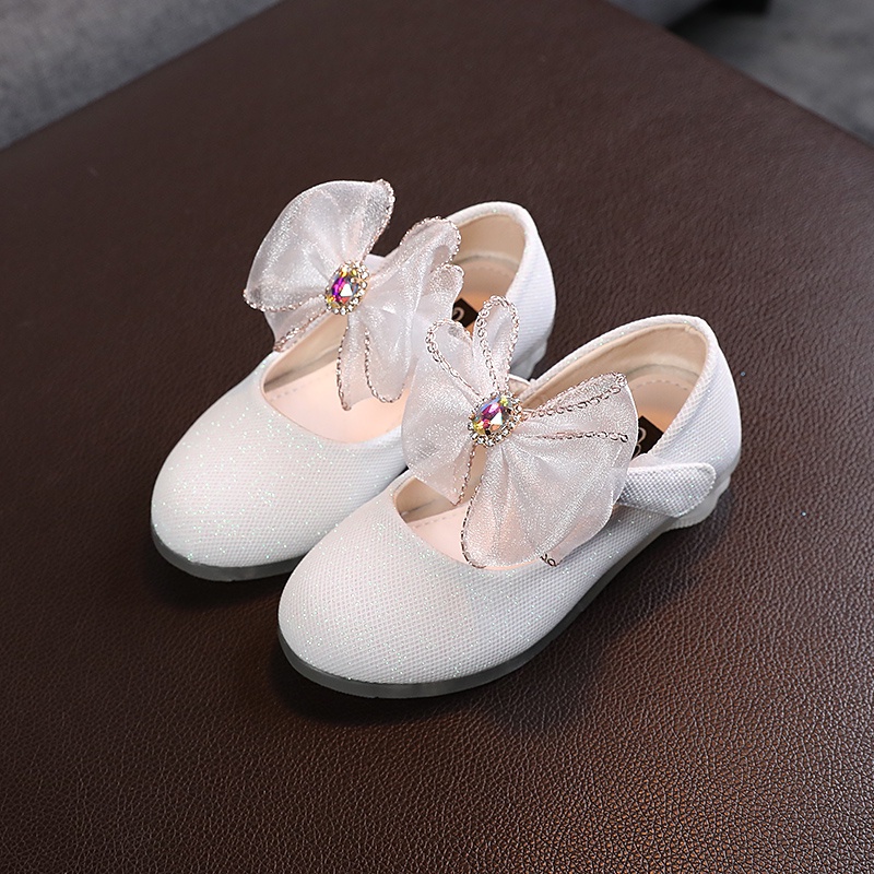 Giày búp bê da đính nơ xinh xắn cho bé gái 1-8 tuổi