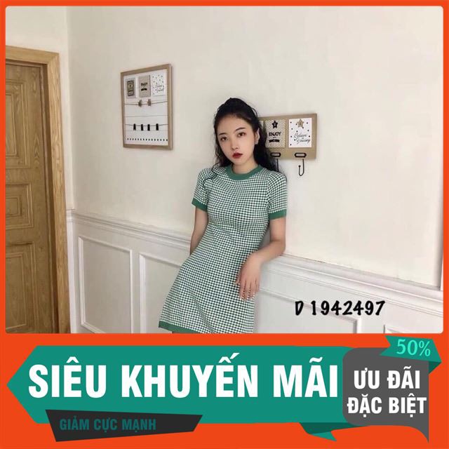 [ Sale Siêu Khủng ] Váy len màu xanh body thời trang format