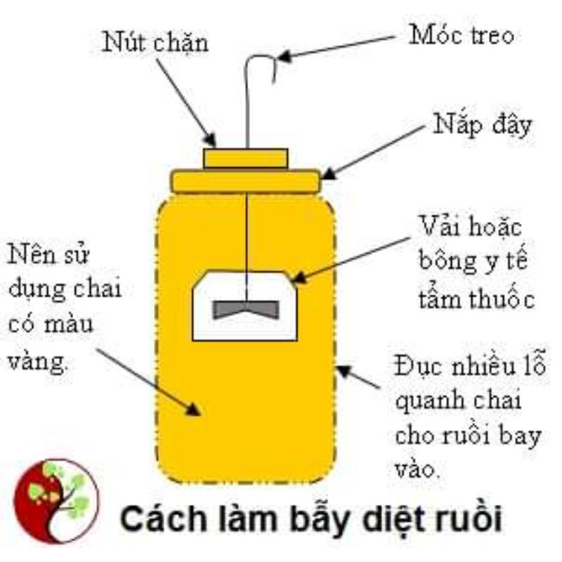 1 Chiếc bẫy ruồi vàng - ruồi đục trái ổi,táo, bầu bí, trái bưởi, trái mướp,,,,
