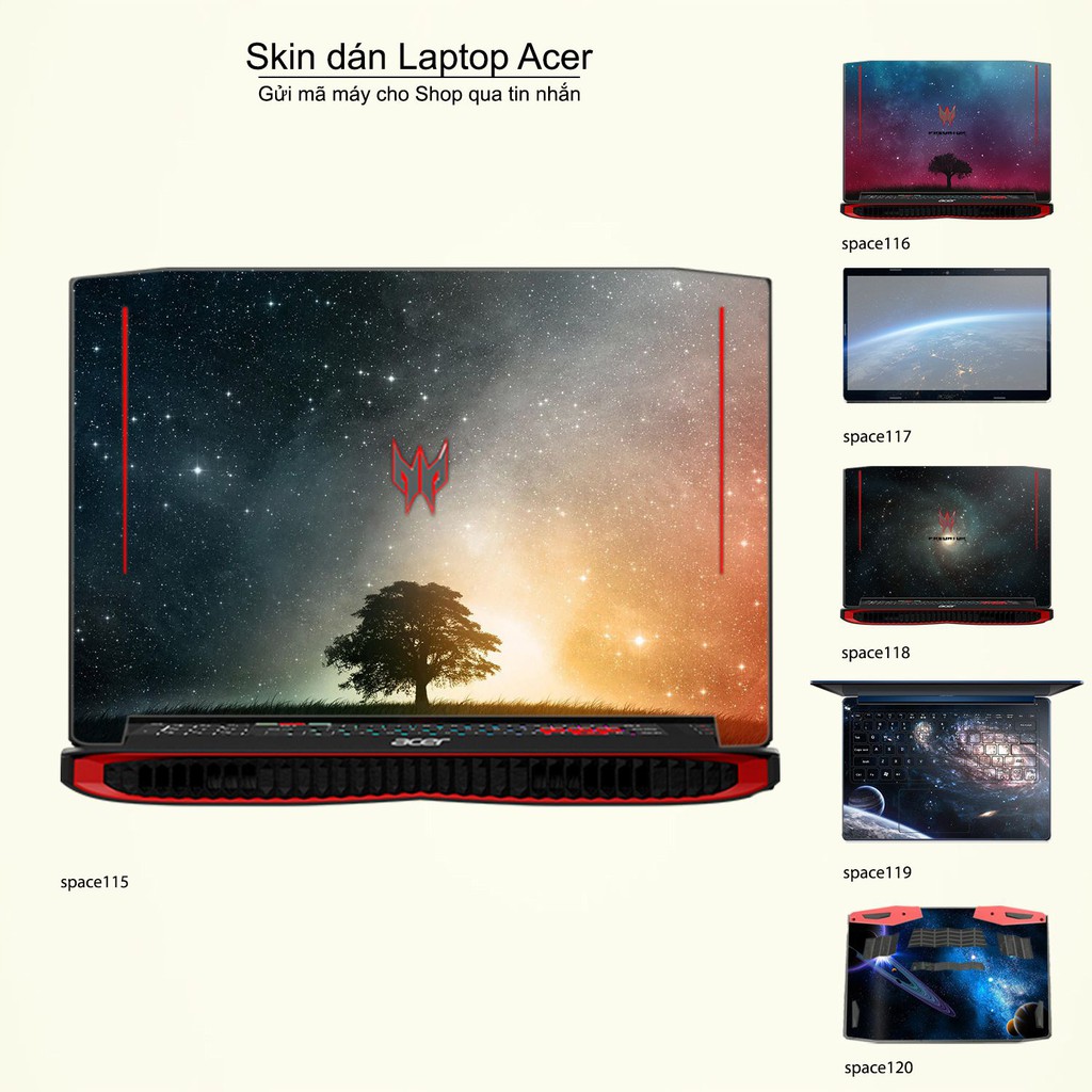 Skin dán Laptop Acer in hình không gian _nhiều mẫu 20 (inbox mã máy cho Shop)